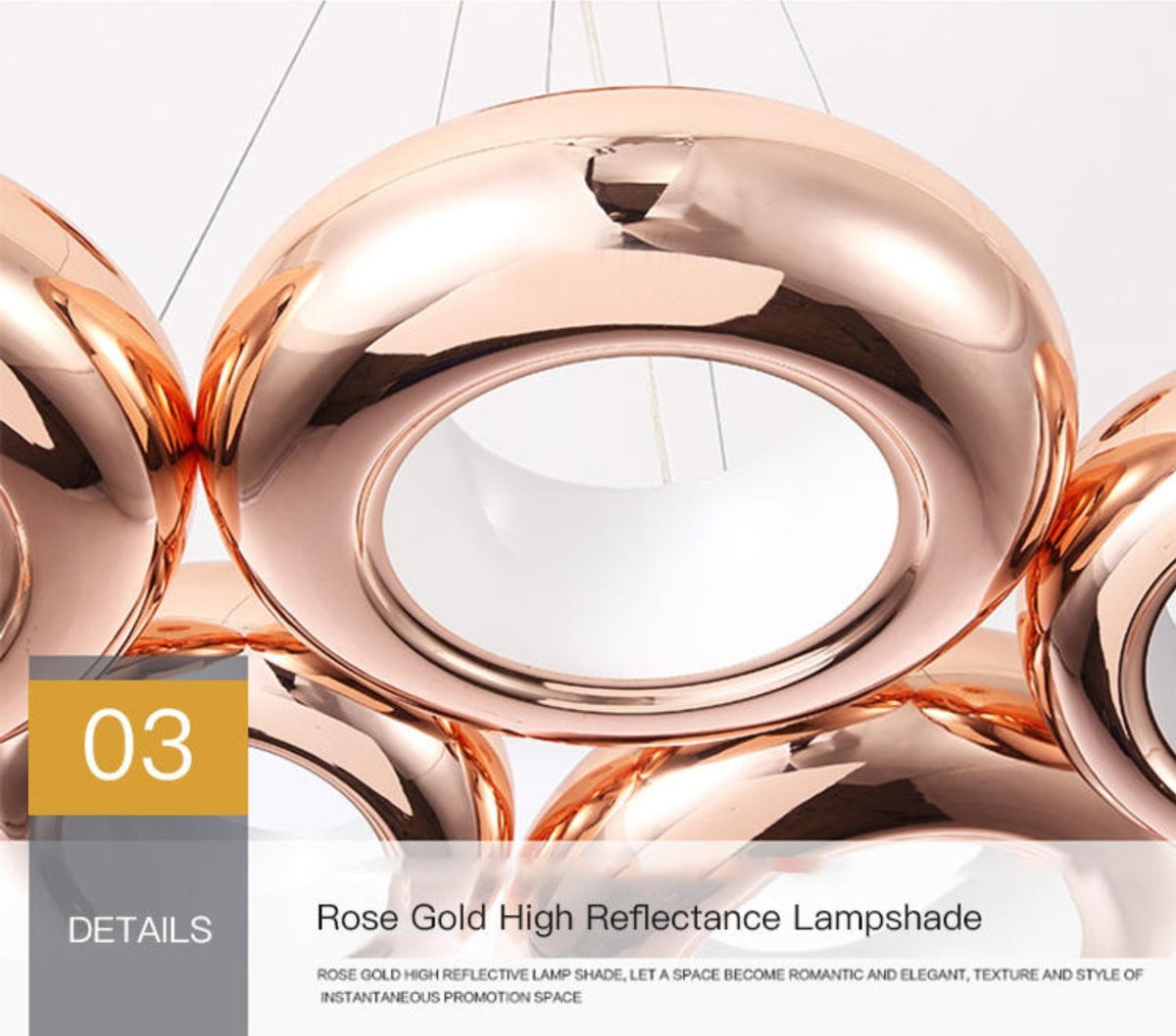 Oval Chandelier-Rose Gold & Black - Reflect Lighting