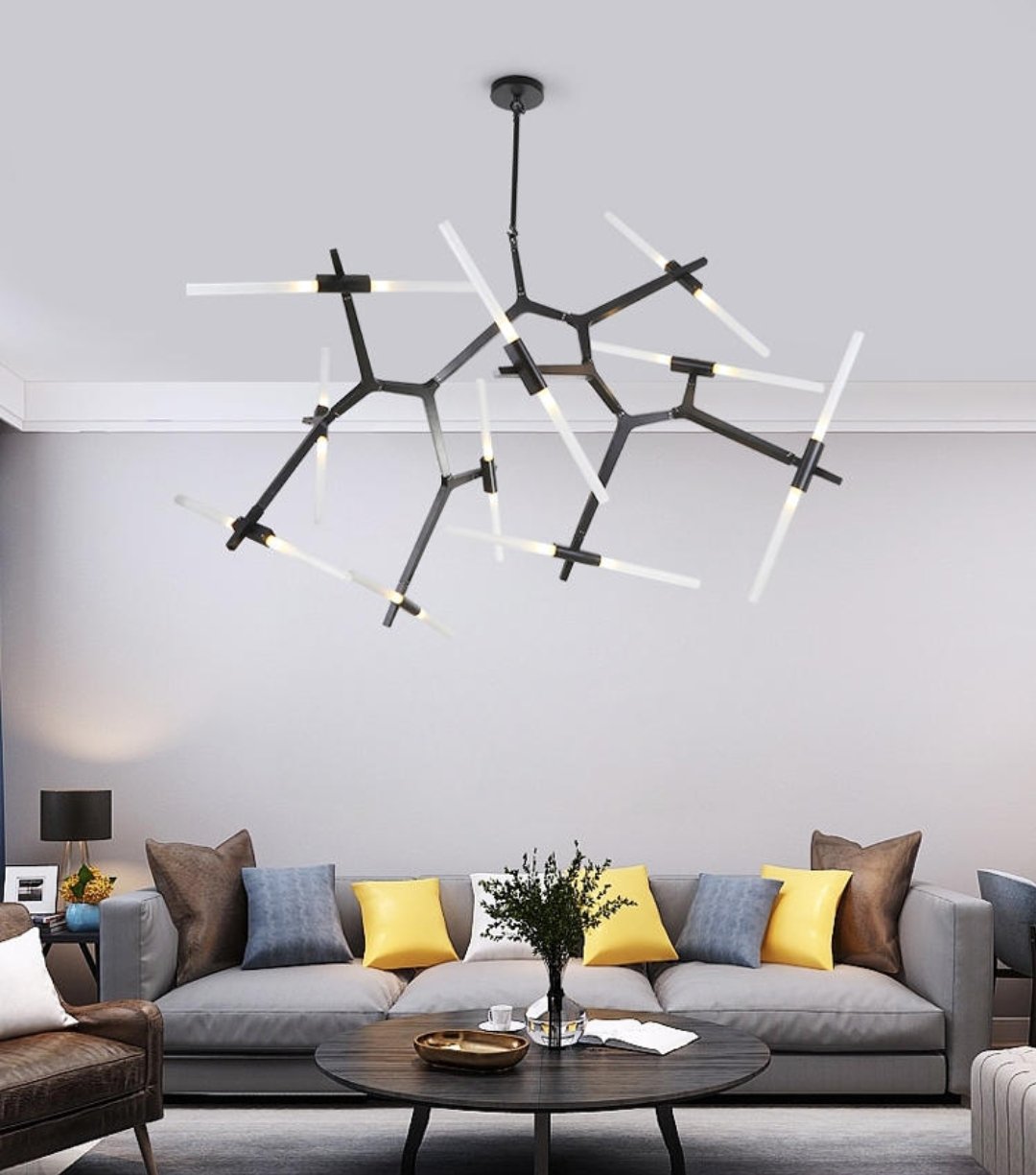 Agnes Design Chandelier- Gold & Black