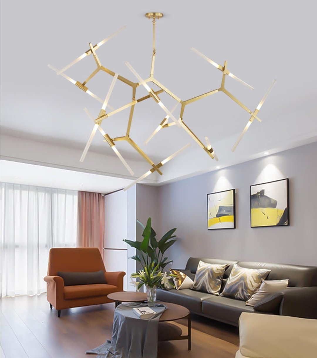 Agnes Design Chandelier- Gold & Black