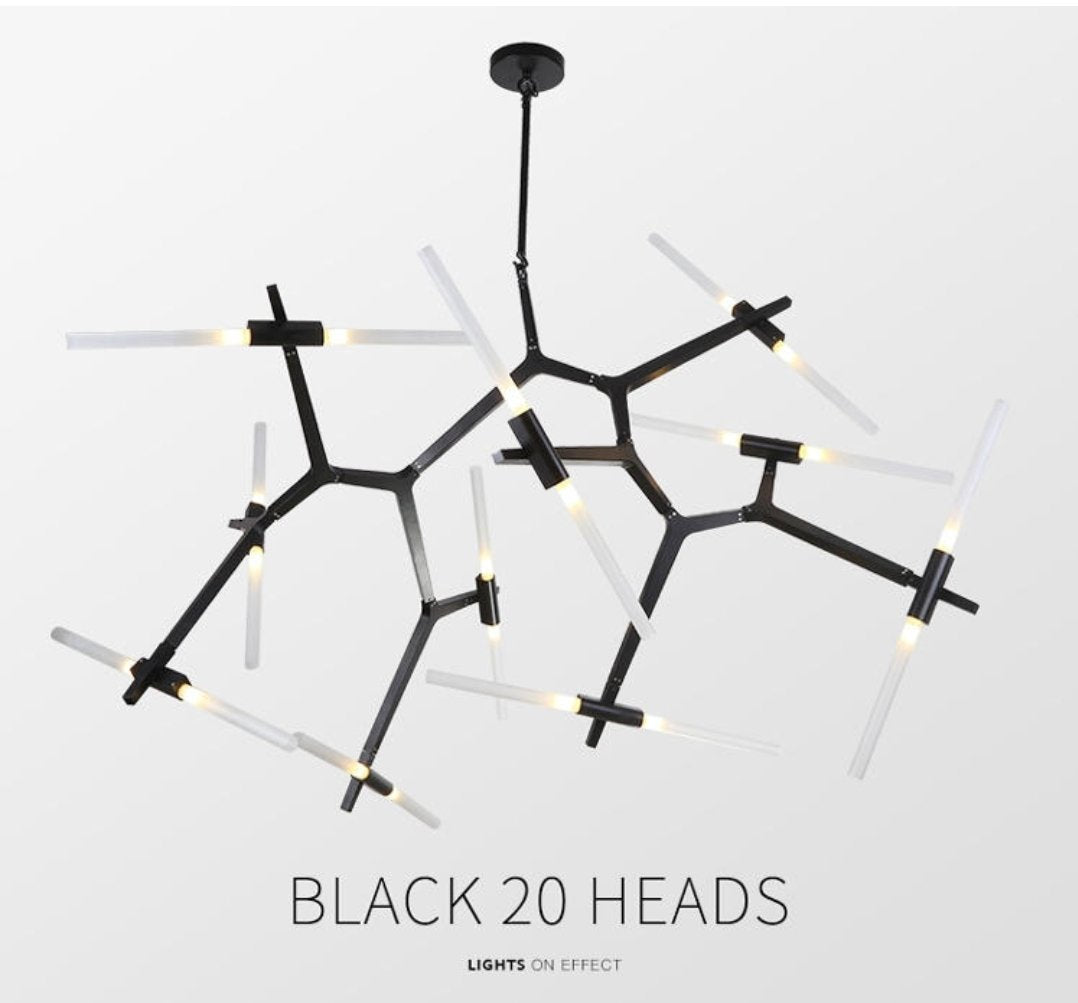 Agnes Design Chandelier- Gold & Black