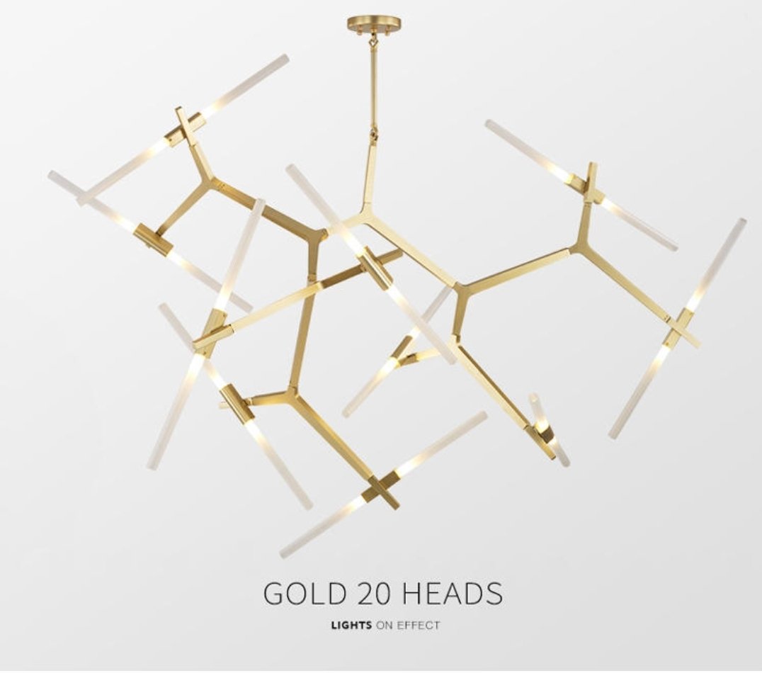 Agnes Design Chandelier- Gold & Black