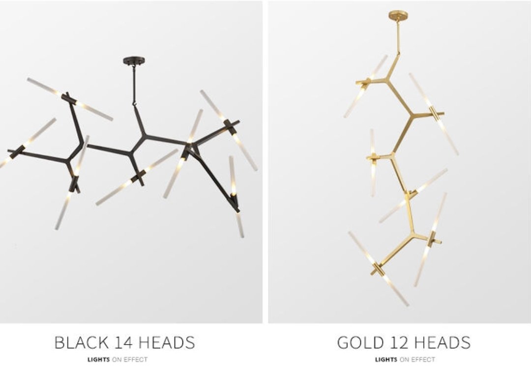 Agnes Design Chandelier- Gold & Black