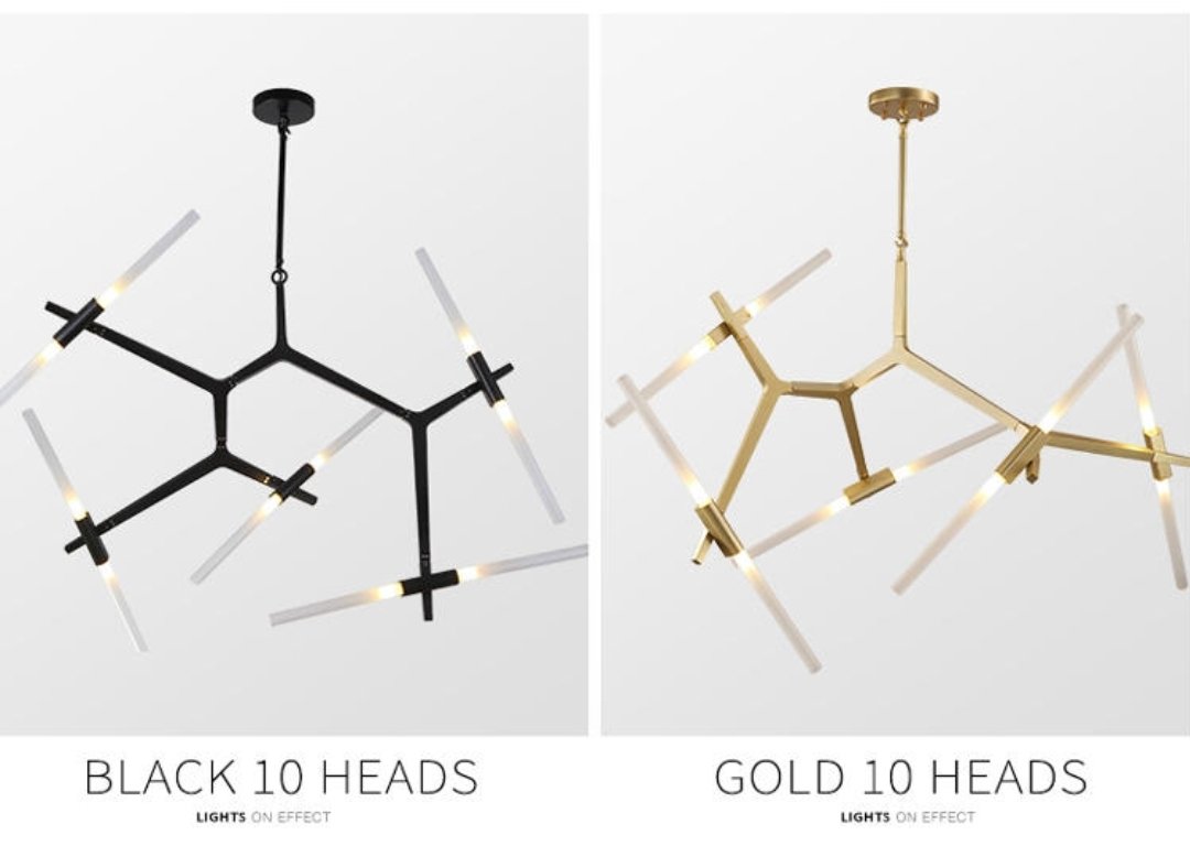 Agnes Design Chandelier- Gold & Black