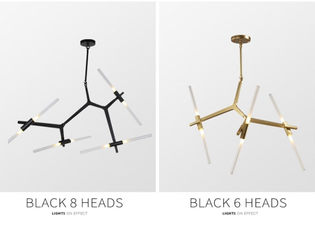 Agnes Design Chandelier- Gold & Black