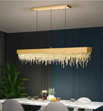 Ajaz Boody Rectangular Crystal chandelier-Gold/Silver/Black