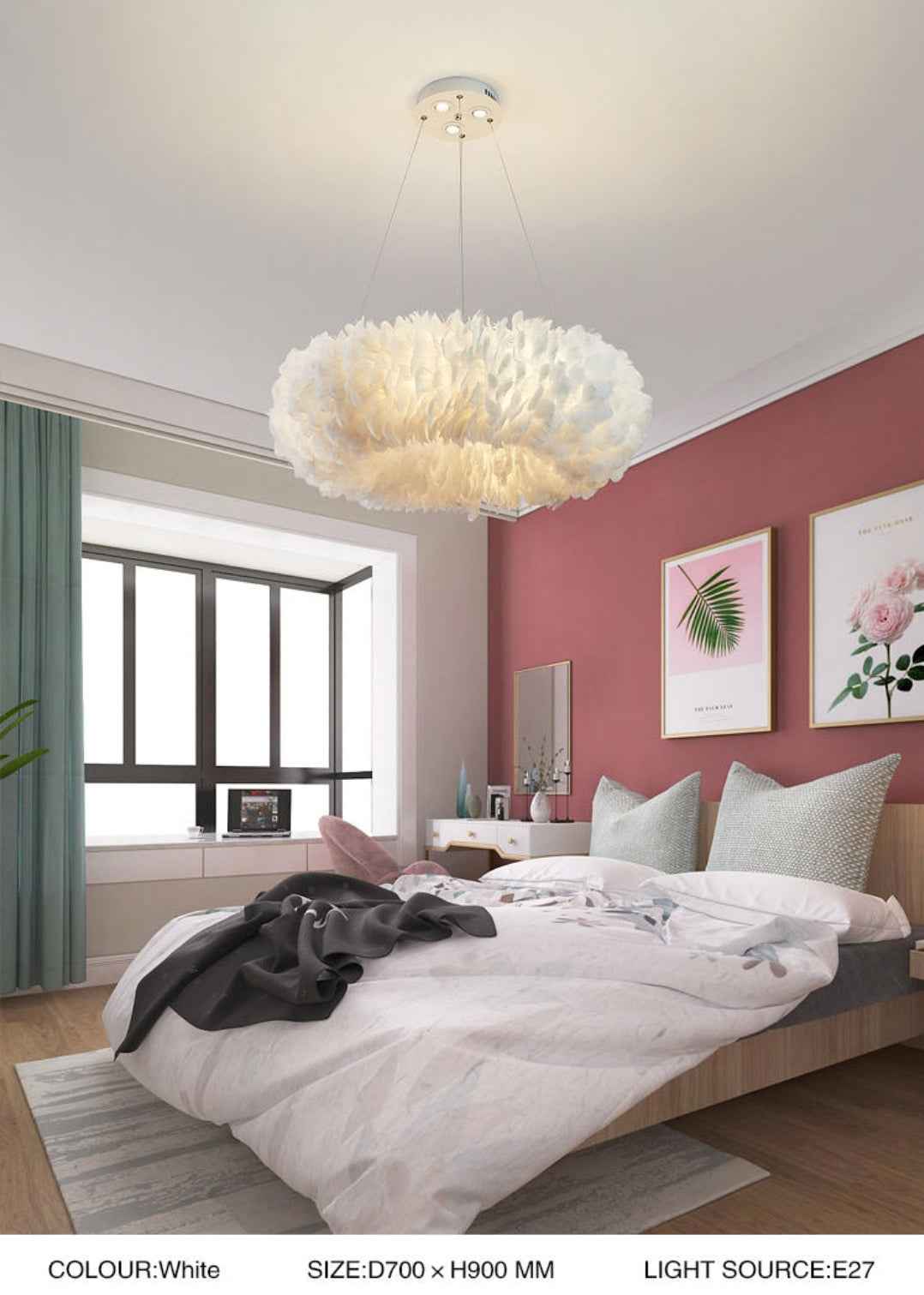 Novelty Feather Pendant Light- 4 Colours