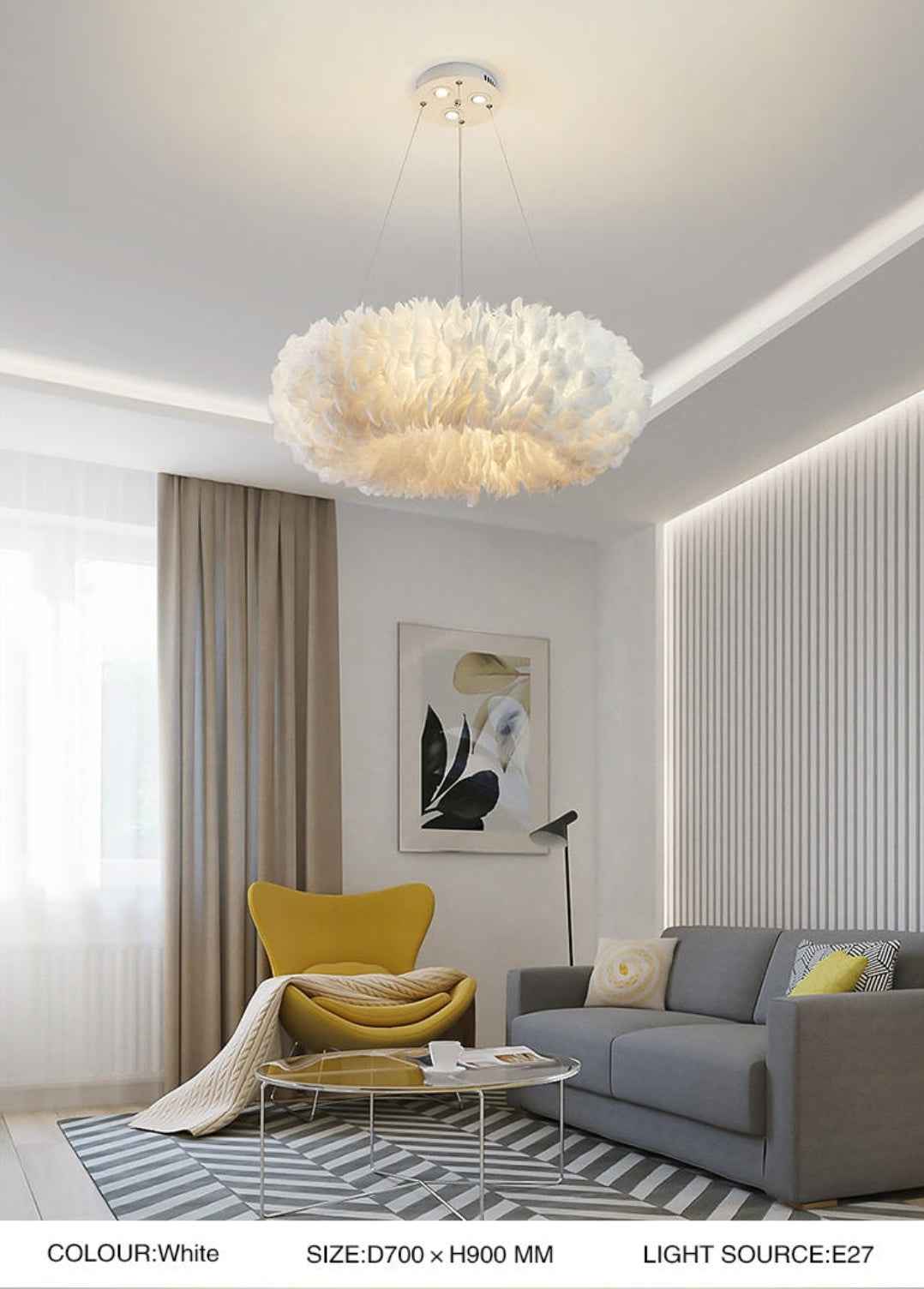 Novelty Feather Pendant Light- 4 Colours