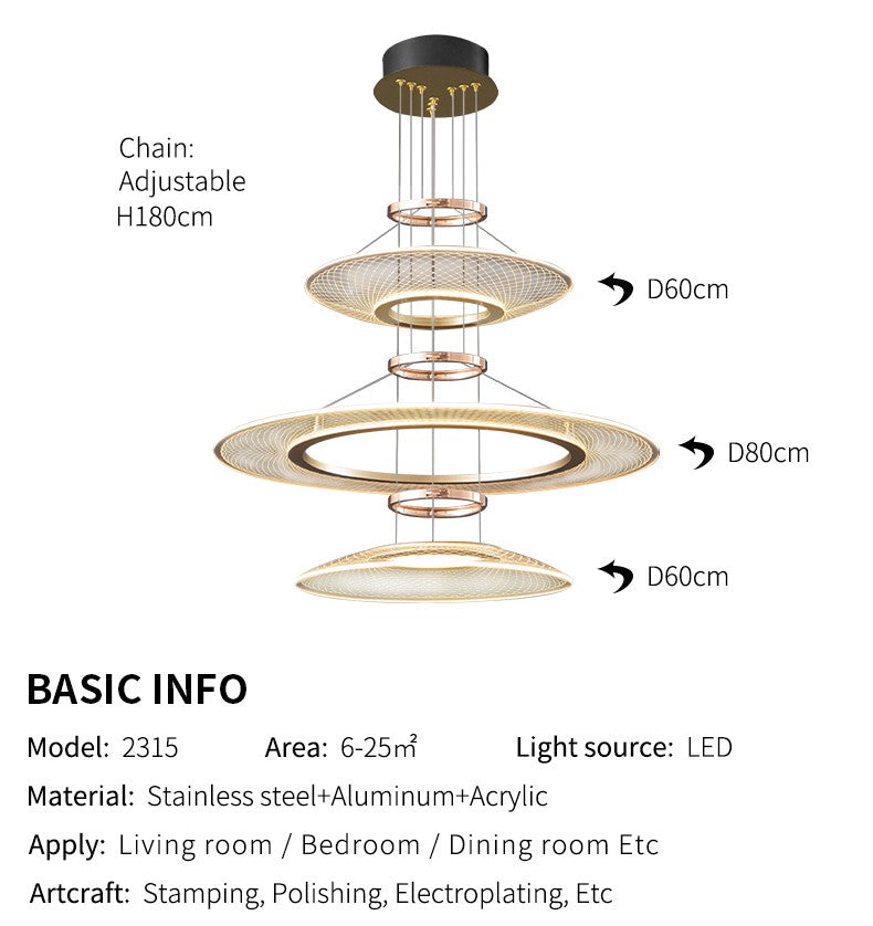 LumiOrbit Opitical Gold Chandelier