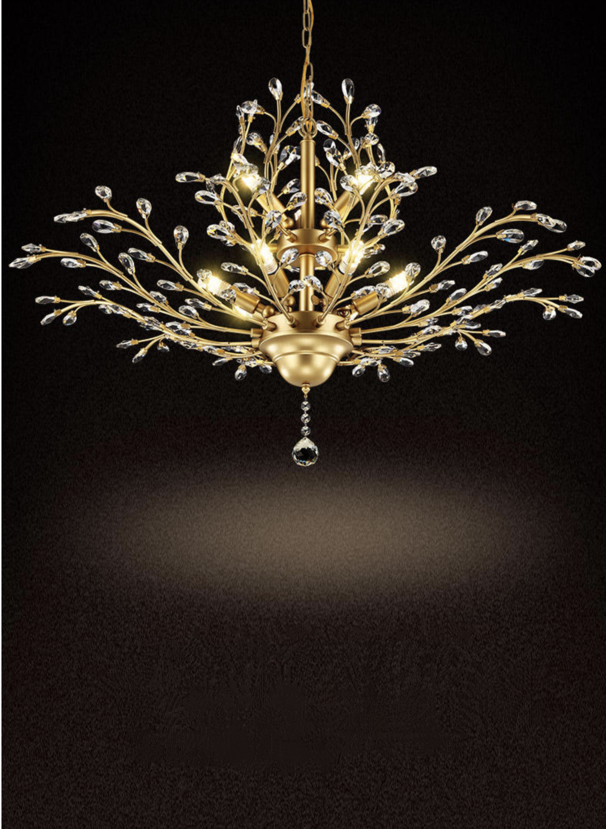 Luiza Kwok Burroughs Gold Crystal Chandelier