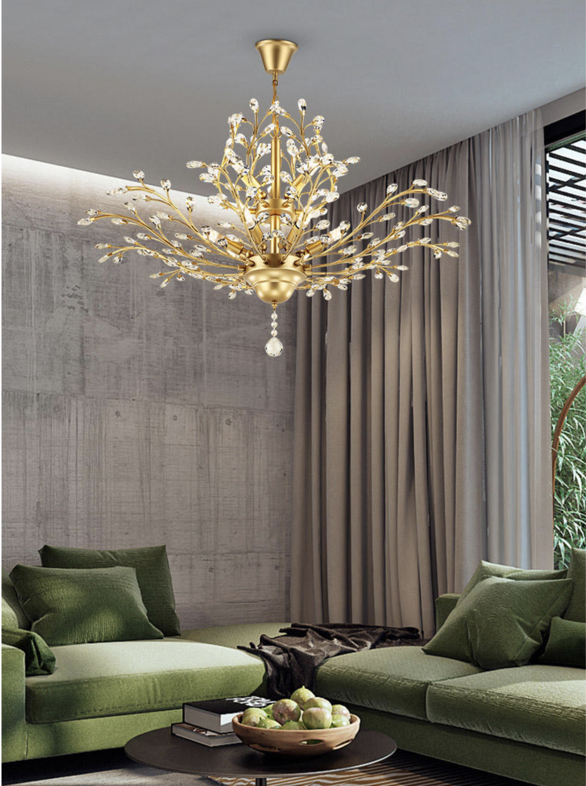 Luiza Kwok Burroughs Gold Crystal Chandelier