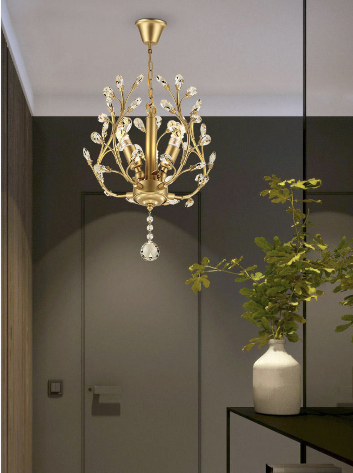 Luiza Kwok Burroughs Gold Crystal Chandelier