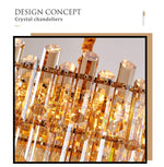 Maurice Amber/Smokey Grey Crystal Chandelier-Round/Rectangle - Reflect Lighting