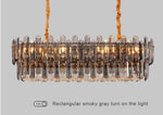 Maurice Amber/Smokey Grey Crystal Chandelier-Round/Rectangle - Reflect Lighting
