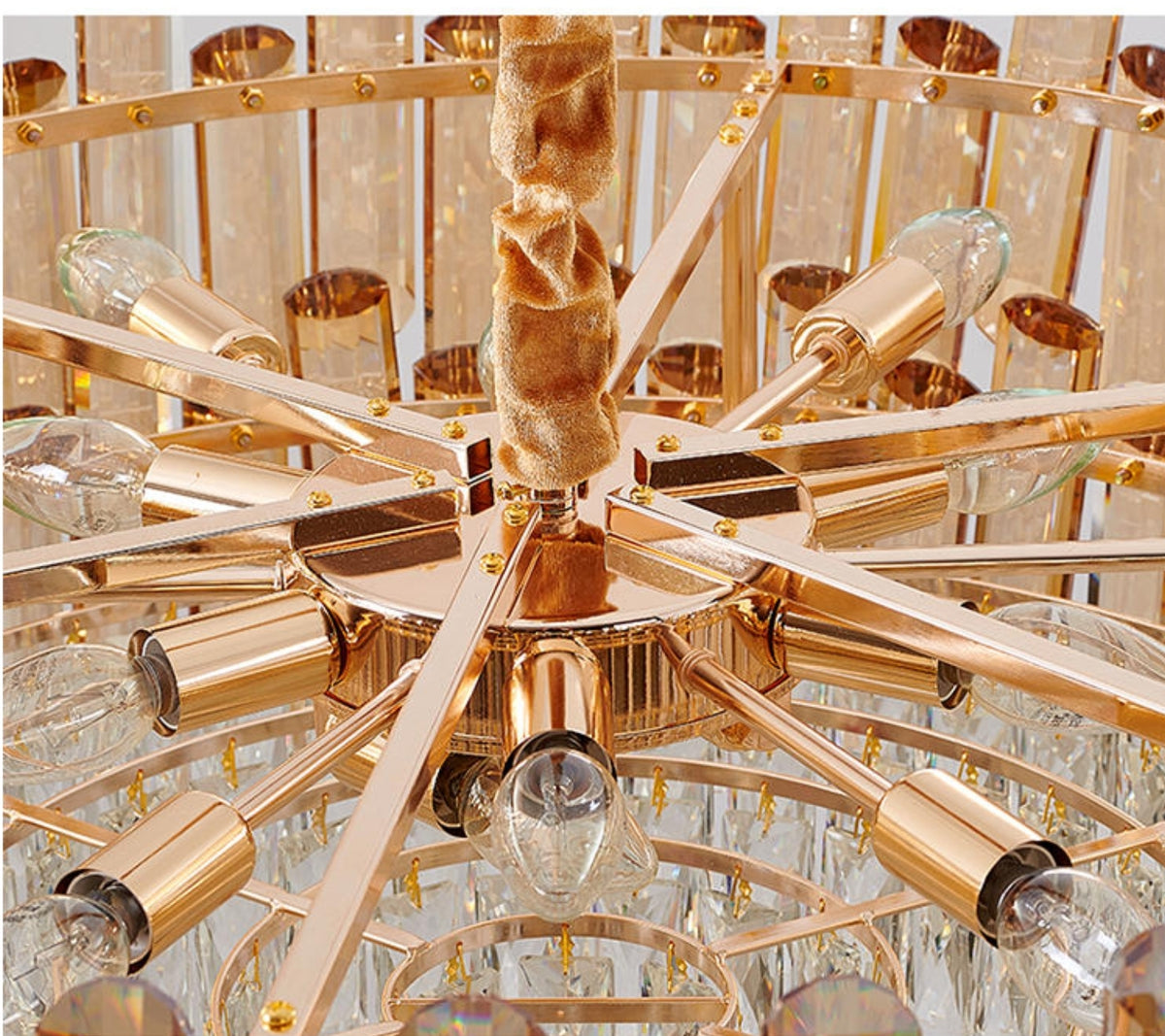 Maurice Amber/Smokey Grey Crystal Chandelier-Round/Rectangle - Reflect Lighting