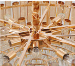 Maurice Amber/Smokey Grey Crystal Chandelier-Round/Rectangle - Reflect Lighting