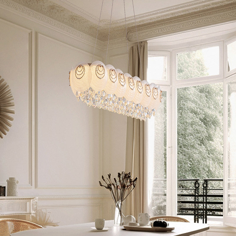 Aziria Golden Shell Crystal Chandelier-Round/Rectangular