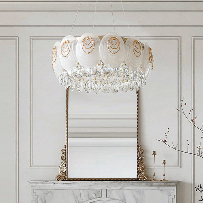 Aziria Golden Shell Crystal Chandelier-Round/Rectangular