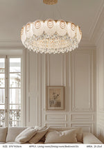 Aziria Golden Shell Crystal Chandelier-Round/Rectangular