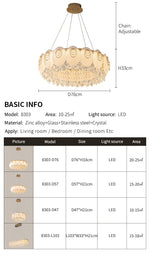 Aziria Golden Shell Crystal Chandelier-Round/Rectangular