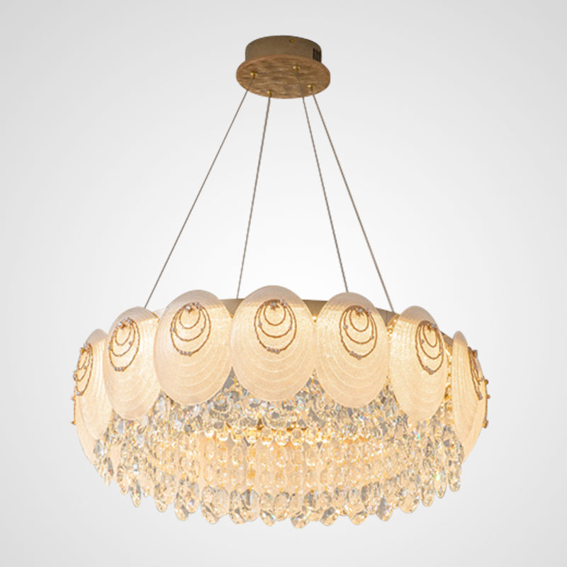 Aziria Golden Shell Crystal Chandelier-Round/Rectangular