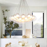 Glass Led Lights Chandelier- Multicolored/Clear