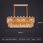 Maurice Amber/Smokey Grey Crystal Chandelier-Round/Rectangle - Reflect Lighting