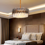 Maurice Amber/Smokey Grey Crystal Chandelier-Round/Rectangle - Reflect Lighting