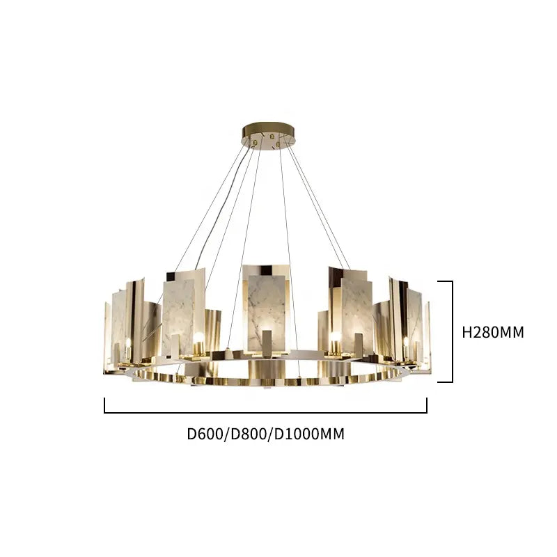 Ellard Eshelman Marble Gold Chandelier