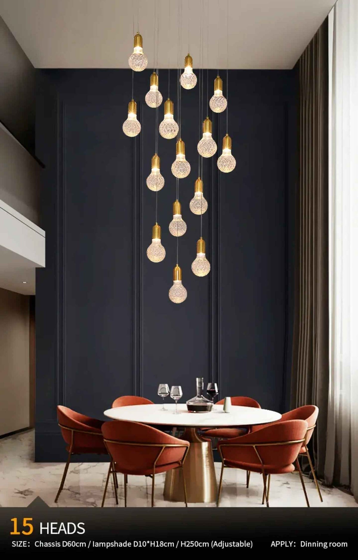Jauregui Mckee Gold Staircase Chandelier