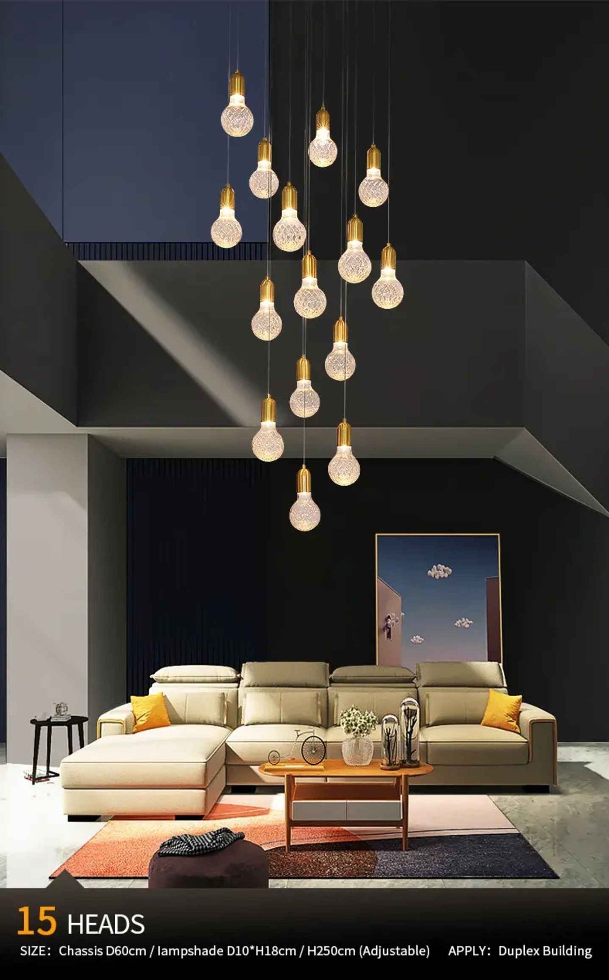 Jauregui Mckee Gold Staircase Chandelier