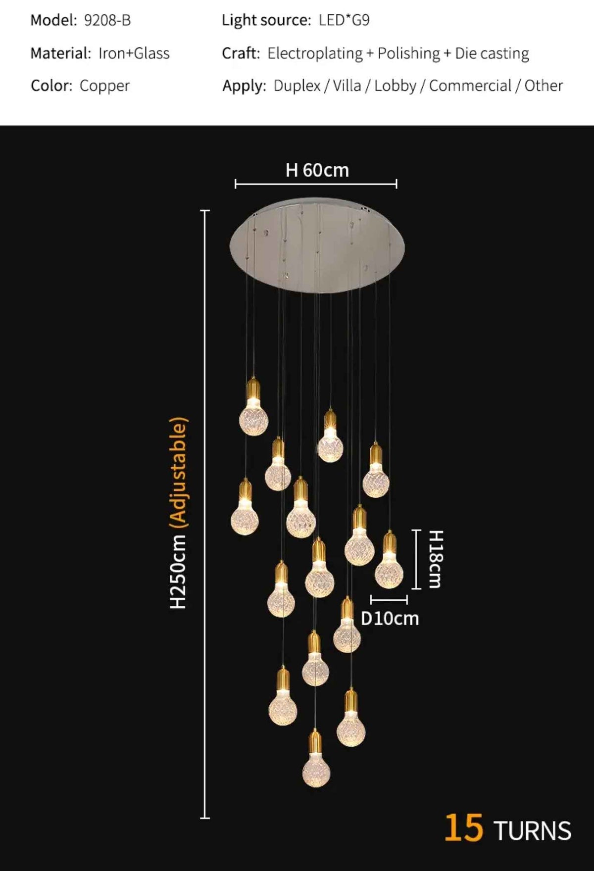Jauregui Mckee Gold Staircase Chandelier