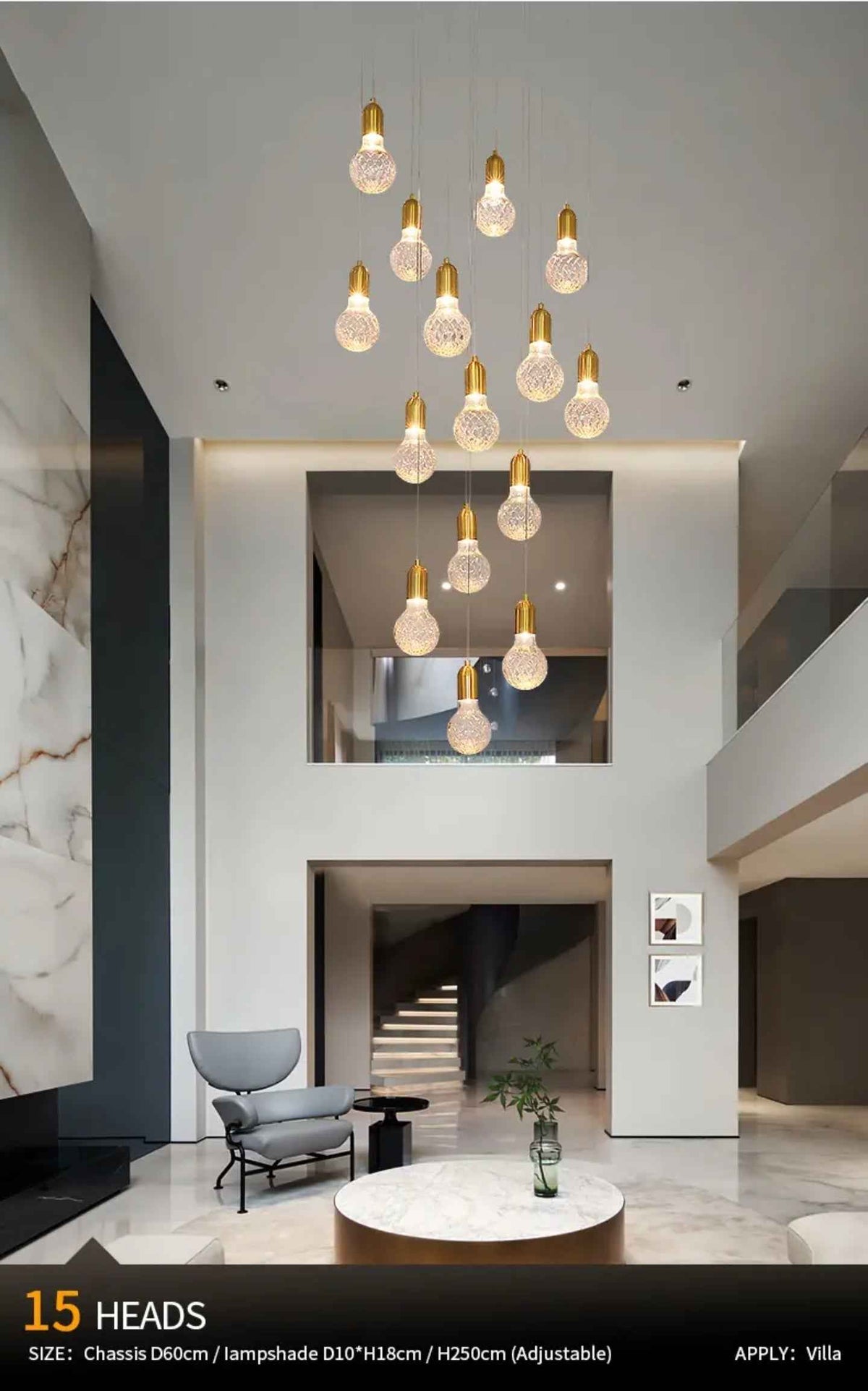 Jauregui Mckee Gold Staircase Chandelier