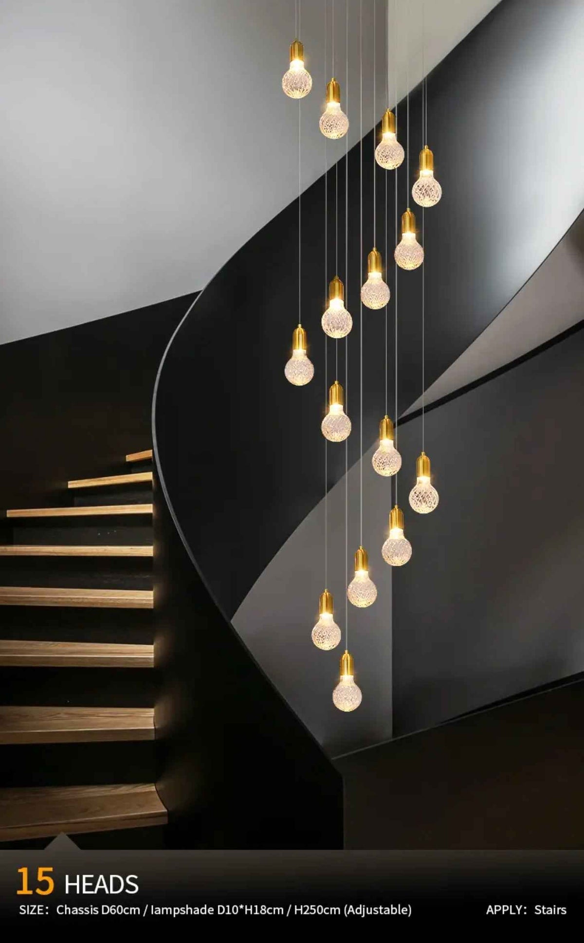 Jauregui Mckee Gold Staircase Chandelier