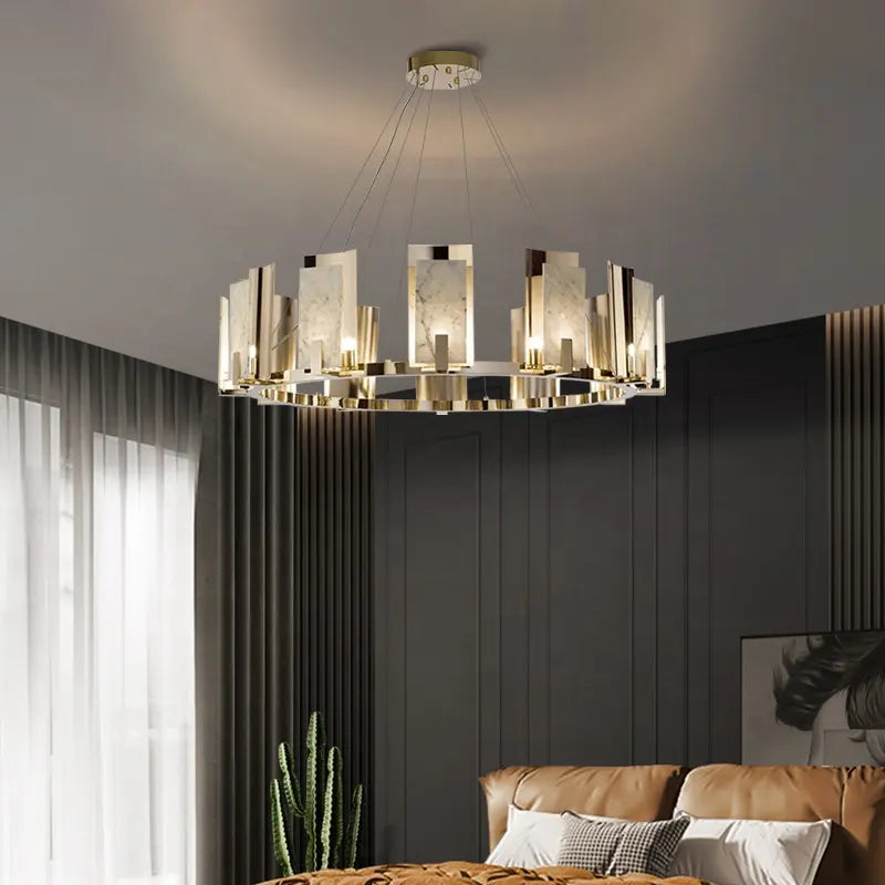 Ellard Eshelman Marble Gold Chandelier