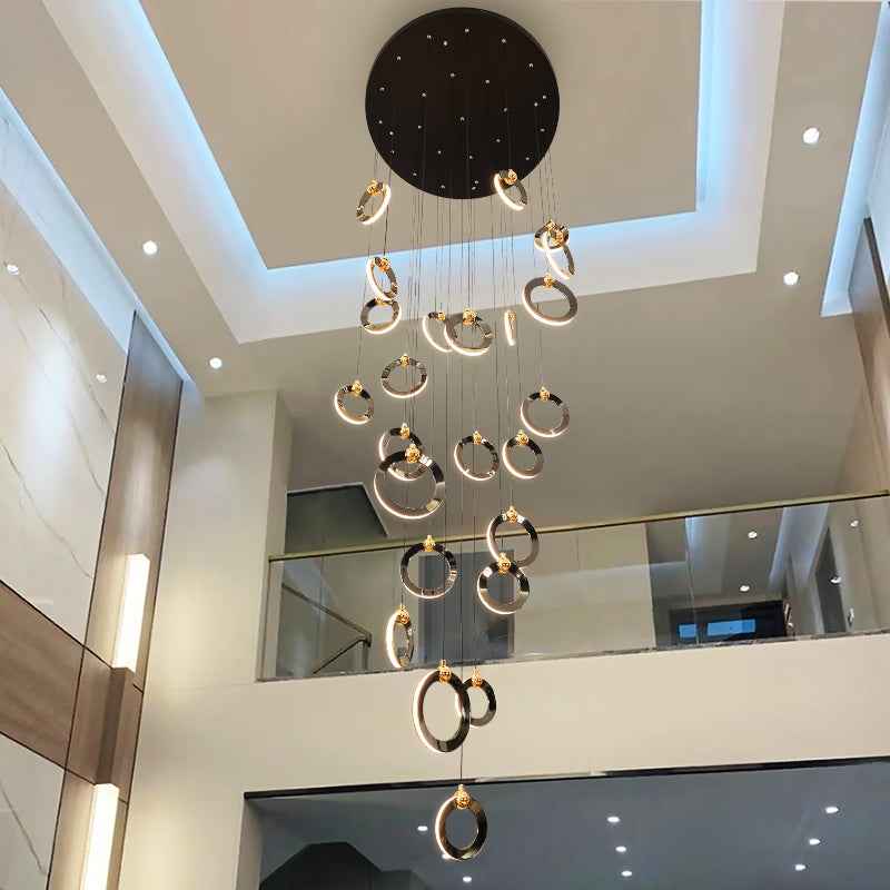 Elysian Rings Staircase Chandelier