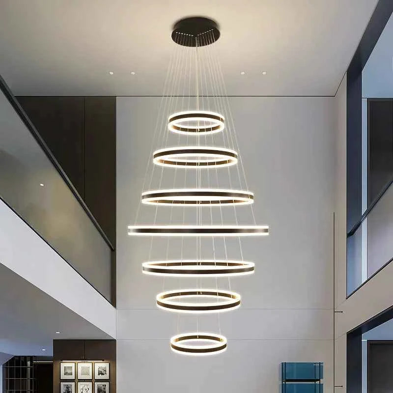 Kronleuchter Anupama 7 rings Gold/Black Chandelier