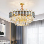 Nina Smoke Grey Frosted Crystal Chandelier - Round/Rectangle - Reflect Lighting