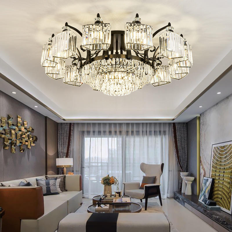 Worley Flavien Gold/Black Crystal Chandelier