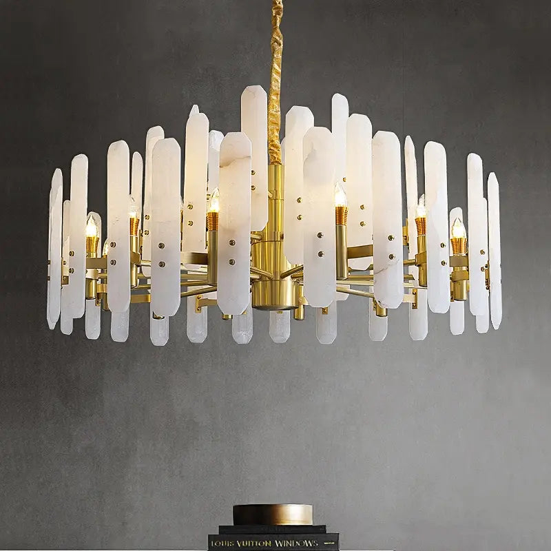 Terah Risco Marble Copper Chandelier