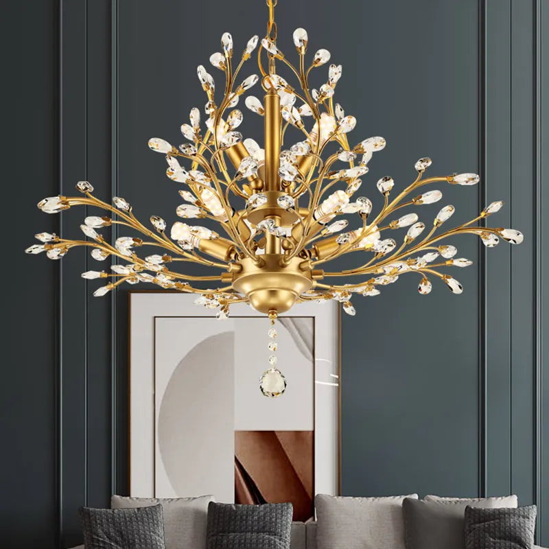 Luiza Kwok Burroughs Gold Crystal Chandelier