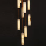 Kiska Marble Copper Staircase Chandelier