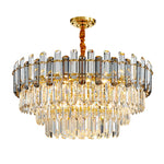 Nina Smoke Grey Frosted Crystal Chandelier - Round/Rectangle - Reflect Lighting