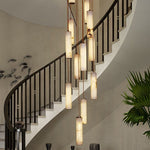 Kiska Marble Copper Staircase Chandelier