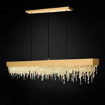 Ajaz Boody Rectangular Crystal chandelier-Gold/Silver/Black