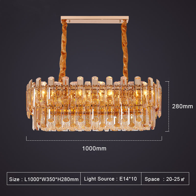 Maurice Amber/Smokey Grey Crystal Chandelier-Round/Rectangle - Reflect Lighting