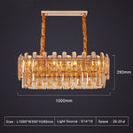 Maurice Amber/Smokey Grey Crystal Chandelier-Round/Rectangle - Reflect Lighting