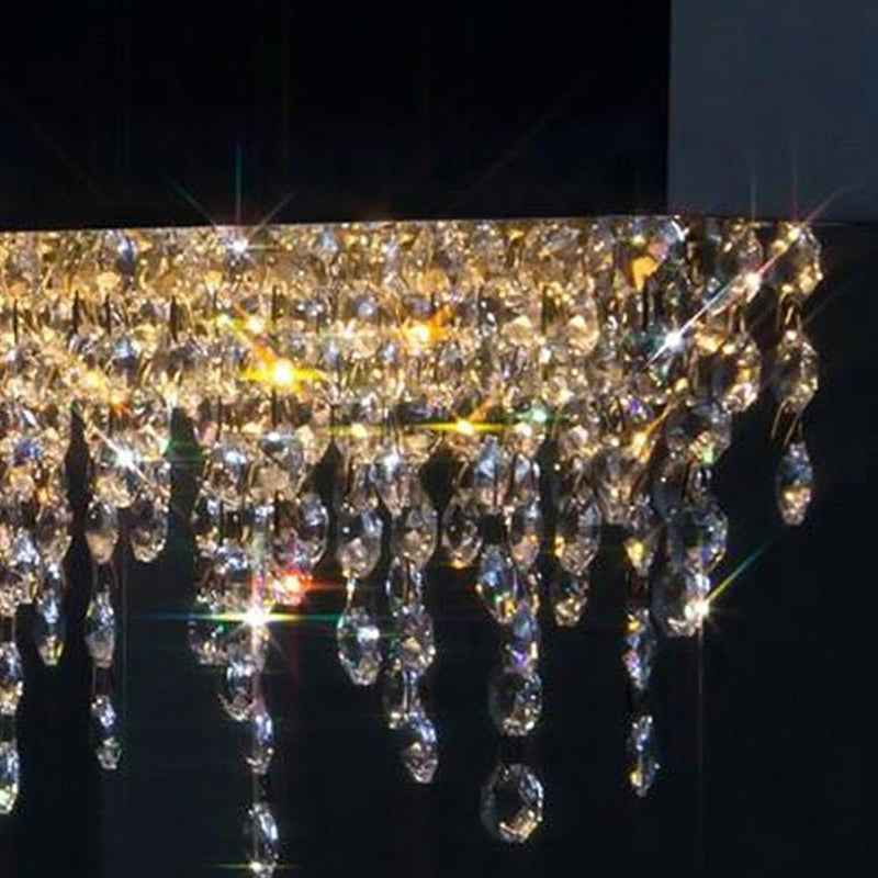 Ajaz Boody Rectangular Crystal chandelier-Gold/Silver/Black