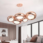 Oval Chandelier-Rose Gold & Black - Reflect Lighting