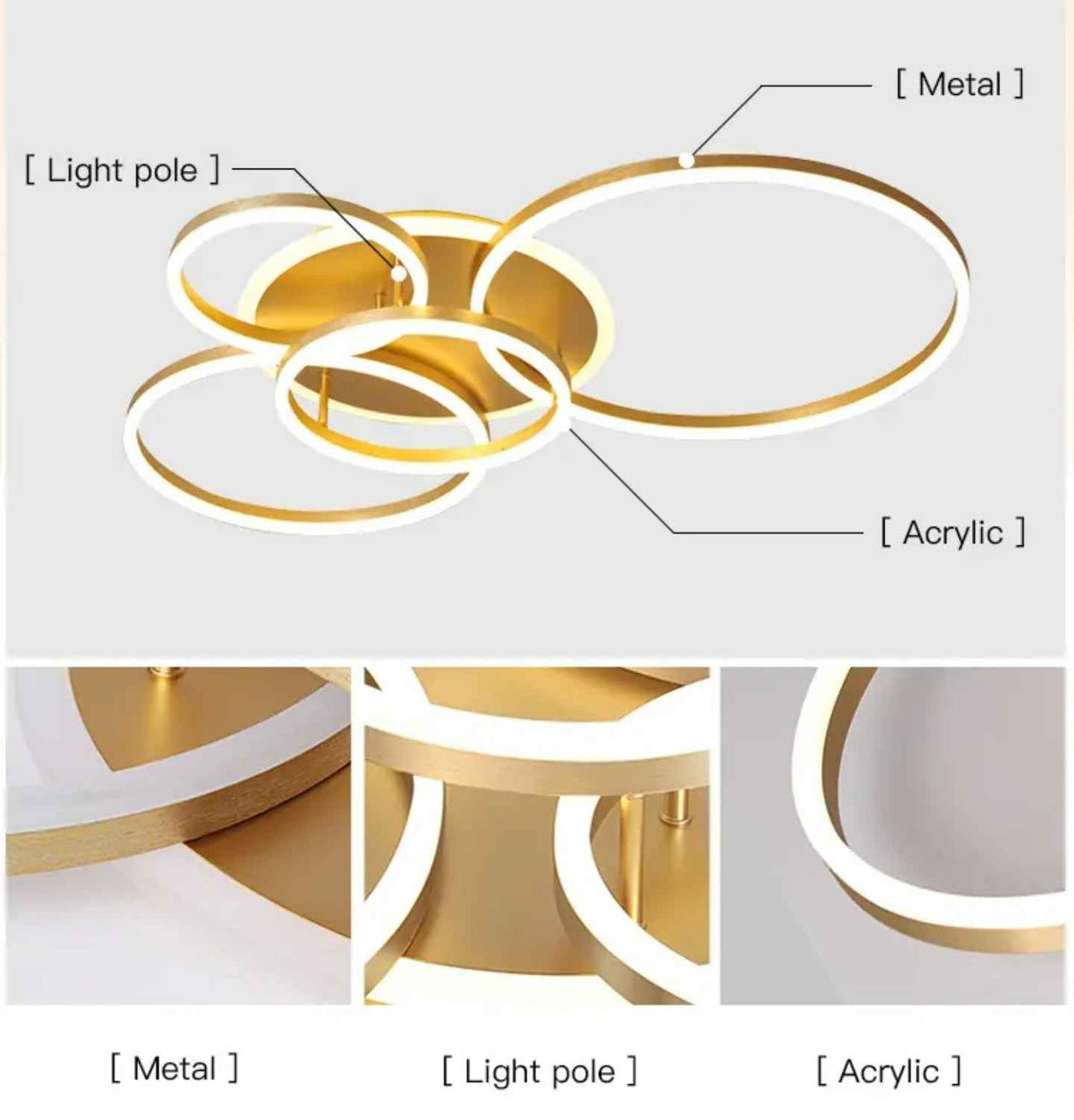 Arlyn Gold Ceiling Chandelier