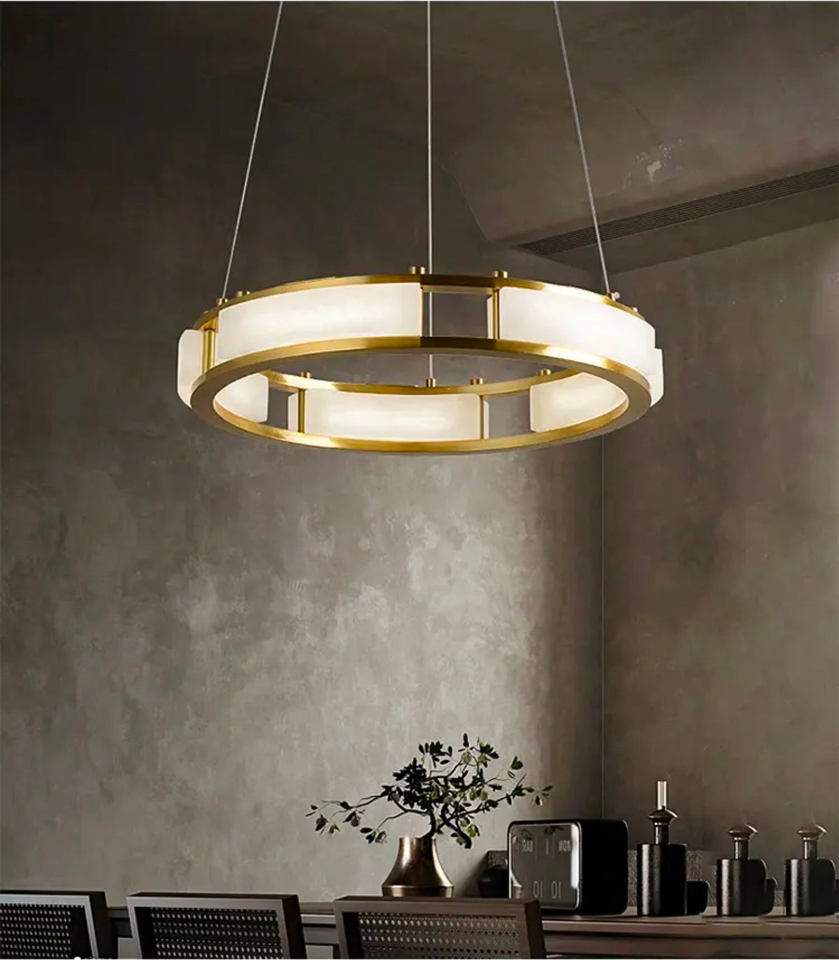 Bearse Worley Marble Copper Chandelier